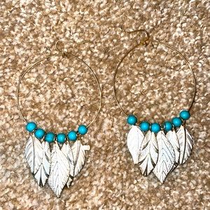 Boho feather dangles